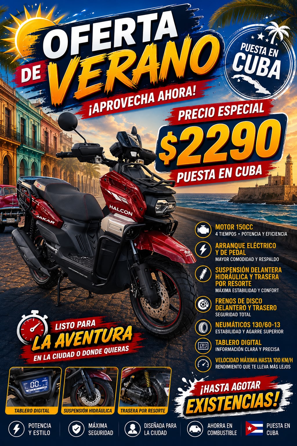 Scooter Halcón 150cc para enviar a Cuba