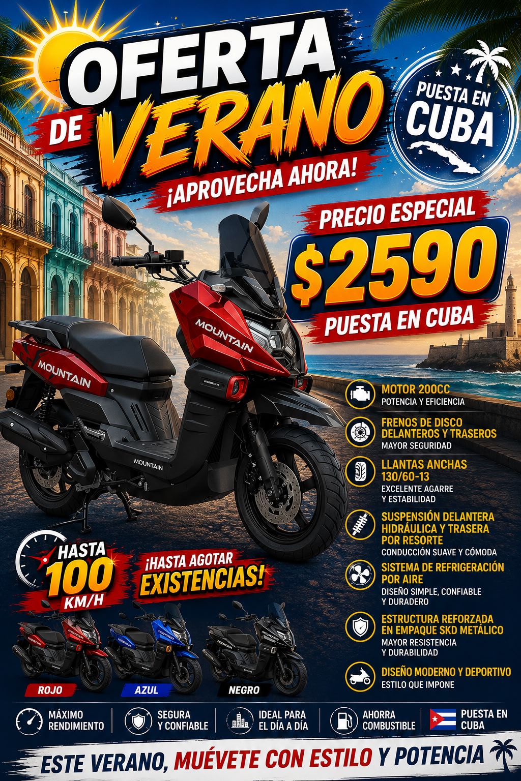 Scooter Mountain 200cc para enviar a Cuba