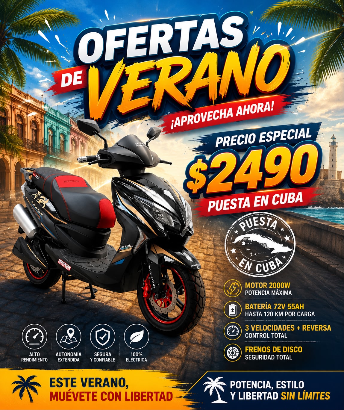 Motorina eléctrica para Cuba